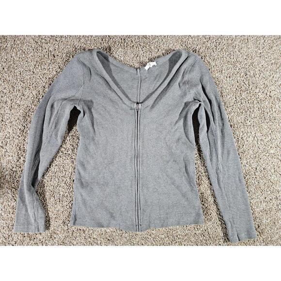 RAG & BONE FullZip Front Sweater Top Slim Fit Gray Sz L - Picture 1 of 7